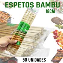 Espeto de Bambu Para Churrasco, Doces, festa 18cm 50 unid Espeto de Bambu Para Churrasco, Doces, festa 18cm 50 unid