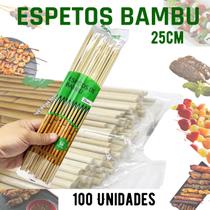 Espeto de Bambu Para Churrasco, Doces, festa 25cm 100 unid Espeto de Bambu Para Churrasco, Doces, festa 25cm 100 unid