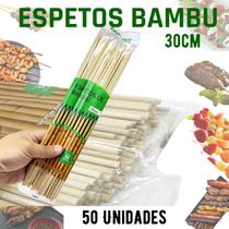 Espeto de Bambu Para Churrasco, Doces, festa 30cm 50 unid Espeto de Bambu Para Churrasco, Doces, festa 30cm 50 unid
