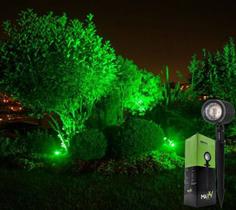 Espeto de Jardim LED 5w Verde Holofote Projetor de luz Prova D'água Bivolt Decoração Paisagismo 110v - 220v - Maxxy