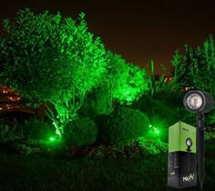 Espeto de Jardim LED 5w Verde Holofote Projetor de luz Prova D'água Bivolt Decoração Paisagismo 110v - 220v