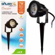 Espeto de jardim led 7w verde ip65 corpo plastico galaxy