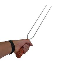 Espeto Duplo Para Churrasco 65cm em Aço DWS Cabo de Madeira