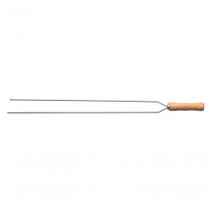 Espeto Duplo Para Churrasco Tramontina Com Lâmina Em Inox E Cabo De Madeira 65cm