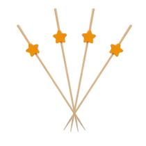 Espeto estrela amarelo 12cm 100 un