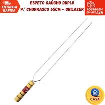 Espeto Gaúcho Duplo para Churrasco 65cm - Grilazer