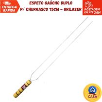 Espeto Gaúcho Duplo para Churrasco 75cm - Grilazer
