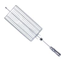 Espeto Grelha Dupla Giratório Cabo Térmico 76cm Churrasqueiras de Embutir Titan