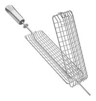 Espeto Grelha Giratório Pratico Fácil Simples Frangos Peixes Pão de Alho Churrasqueira Giratória