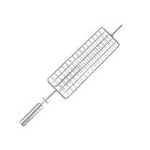 Espeto Grelha Peixe Giratória Para Kit Inox Brasa Grill