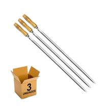 Espeto Inox Churrasco Matrinox Lâmina 70cm - 3 unidades