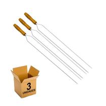 Espeto Inox Duplo Churrasco Matrinox Lâmina 70cm - 3 unid.