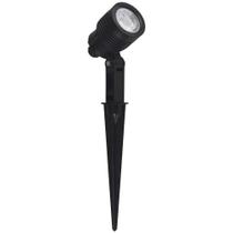 Espeto Jardim Clear Led Preto Ip65 6W 3000K Luz Amarela