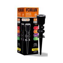 Espeto Jardim Preto Led Amarelo Bivolt Foxlux