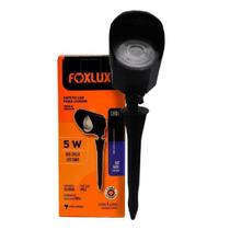 Espeto LED Jardim Foxlux 5W Luz Azul IP65 Bivolt para Jardins Paisagismo Canteiros Caminhos Pergolados