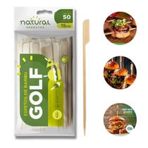 Espeto Palito De Bambu Golf Natural 15Cm Para Hambúrguer Com 250 Unidades