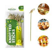 Espeto Palito de Bambu Knotted Sticks 15Cm Para Hambúrguer com 500 Unidades - Natural Produtos