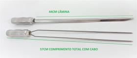 espeto para churrasco em inox tipo espada e duplo lamina 44 ou 54cm espeto para churrasco em inox tipo espada e duplo lamina 44 ou 54cm