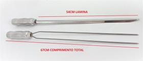 espeto para churrasco em inox tipo espada e duplo lamina 44 ou 54cm espeto para churrasco em inox tipo espada e duplo lamina 44 ou 54cm