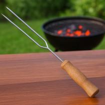 Espeto para Churrasco Modelo Garfo Cabo de Madeira 40cm