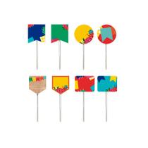 Espeto para Doces - Arraia 2 Sortidos - 14 unidades - Cromus - Rizzo Espeto para Doces - Arraia 2 Sortidos - 14 unidades - Cromus - Rizzo