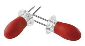 Espeto para Milho com Cabo de Silicone Vermelho com 2 unidades 10 cm - Mimo Style - SN12250