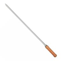 Espeto Simples para Churrasco 3203 75cm Aço Cromado com Cabo de Madeira Prata Mor