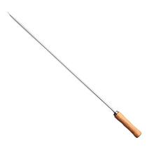Espeto Simples Para Churrasco 75cm Aço Inox Churrasqueira Cabo Madeira Mor