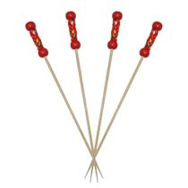 Espeto trançado 2 bolinhas vermelho 12cm 50 un