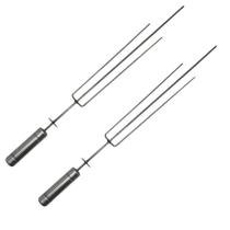 Espeto Tridente Inox P/churrasqueiras Giratórias Kit 2 Peças