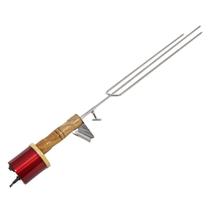 Espeto Triplo Giratório Eletrico Ajuste Bivolt Triplo Vermelho