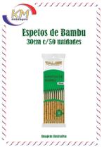 Espetos de bambu 30 cm c/50 unidades - Talge - espetinho, churrasco (3820)