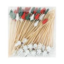 Espetos De Bambu De Natal 100 Peças, Palitos De Fruta Para Decoração De Árvore De Natal E Coquetéis Espetos De Bambu De Natal 100 Peças, Palitos De Fruta Para Decoração De Árvore De Natal E Coquetéis