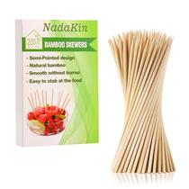 Espetos de bambu Nadakin 200 unidades de 20 cm para aperitivos e grelhados Espetos de bambu Nadakin 200 unidades de 20 cm para aperitivos e grelhados