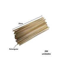 Espetos De Bambu Para Kafta: 200 Unidades de 25cm Retangular - NC Caieiras