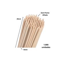 Espetos De Bambu Sem Ponta: 1000 Unidades de 25cm por 4mm