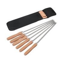 Espetos De Churrasco De Aço Inoxidável 340, Espetos Longos Profissionais Para Grelhar, 6 Peças,