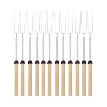 Espetos De Churrasco Extensíveis Em Aço Inoxidável Com Cabo De Madeira Telescópico Para Acampamento