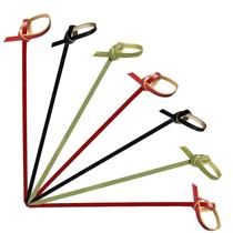 Espetos de coquetel HXYCNNA 300 unidades de bambu 12 cm com palitos de comida Knot