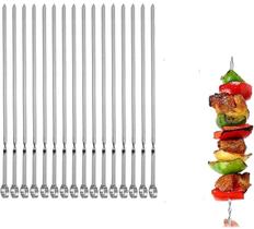 Espetos de metal MOCUMEI para grelhar churrasco, conjunto de 14 espetos