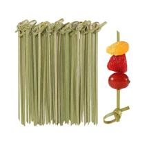 Espetos Descartáveis De Bambu 100pcs Com Ponta Torcida Para Petiscos Sanduíches Festas Churrasco Espetos Descartáveis De Bambu 100pcs Com Ponta Torcida Para Petiscos Sanduíches Festas Churrasco