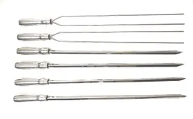 Espetos para churrasco em inox 67cm com 6 unidades