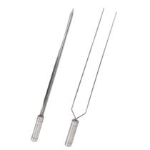 Espetos Para Churrasco Inox Duplo e Espada Lâmina 50cm