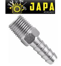 Espigão Macho Rosca com Escama 1/8" NPT x 1/4" - Kit 02 Unid - HidraFlux