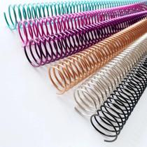 Espiral de Metal 40mm Azul Claro 35cm para Encadernação Passo 2x1 - 3 unidades Espiral de Metal 40mm Azul Claro 35cm para Encadernação Passo 2x1 - 3 unidades
