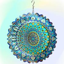 Espiral de Viento Hippolytusiart Mandala Pavo Real Azul 30 cm Espiral de Viento Hippolytusiart Mandala Pavo Real Azul 30 cm