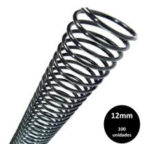Espiral Plastico para encadernação 12mm Preto c/ 100 Pcs - MARES