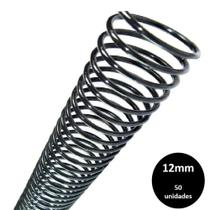 Espiral Plastico para encadernação 12mm Preto c/ 50 Pcs - MARES