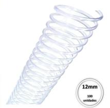 Espiral Plastico para encadernação 12mm Transparente c/ 100 Pcs