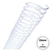 Espiral Plastico para encadernação 33mm Transparente c/ 27Pcs